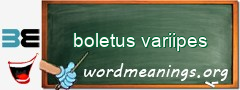 WordMeaning blackboard for boletus variipes